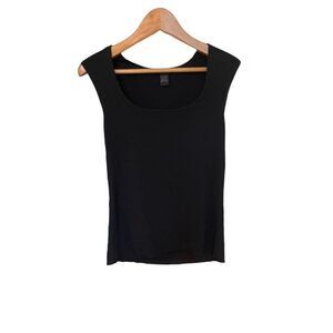 THE LIMITED WOMENS BLACK SLEEVELESS STRETCH KNIT TOP SHIRT Large